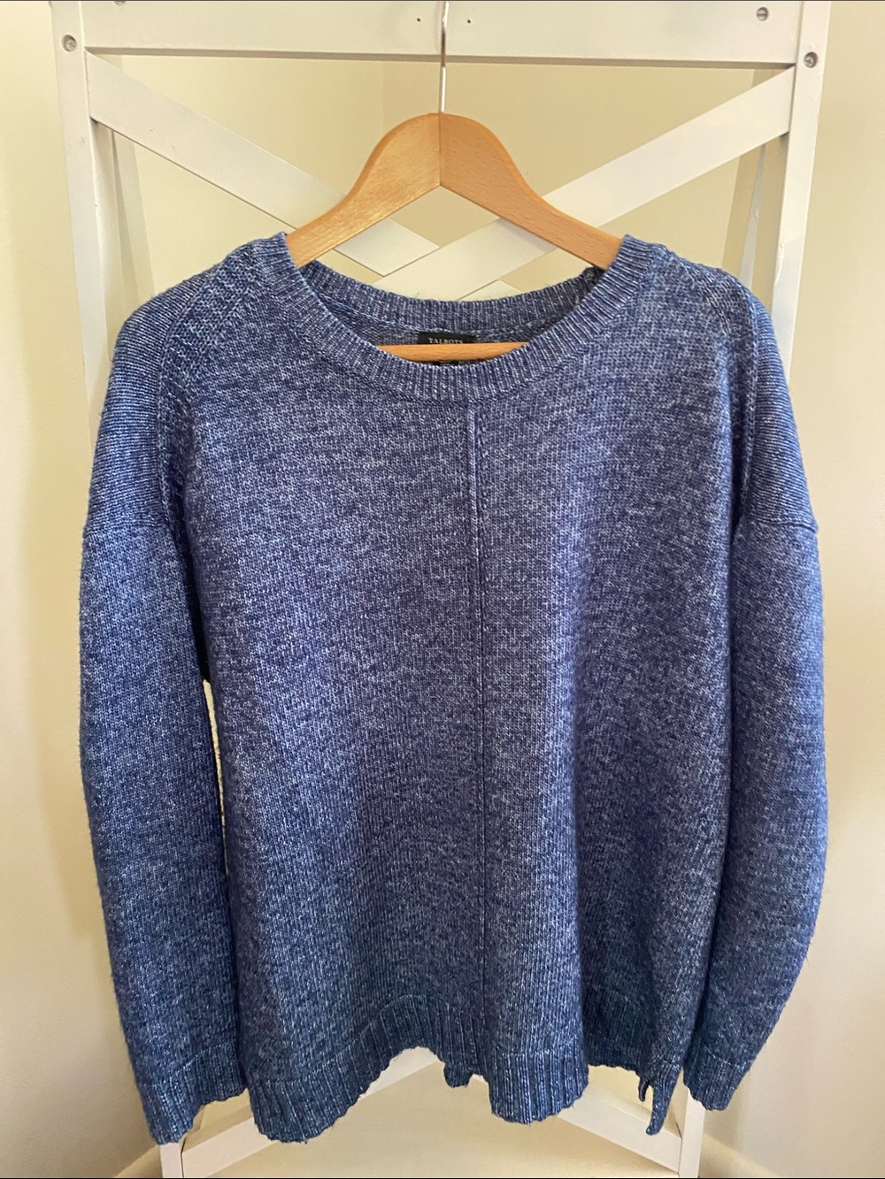 Talbots Heather Navy Crewneck Sweater